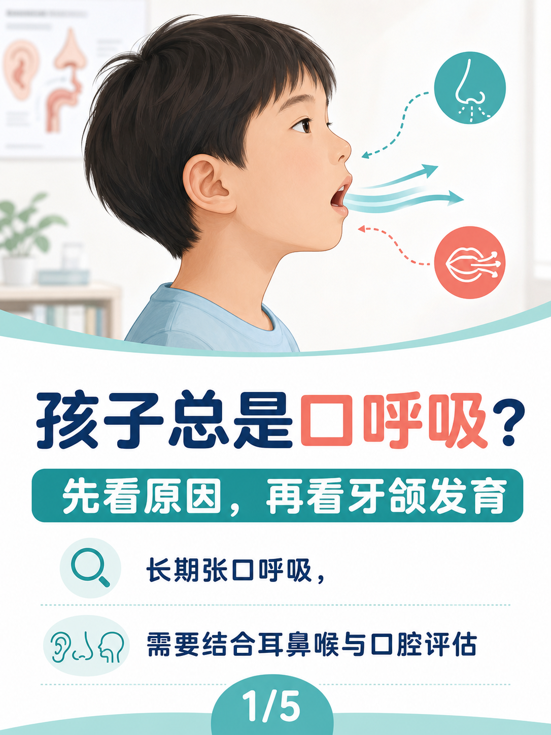 孩子总是口呼吸?先看原因,再看牙颌发育