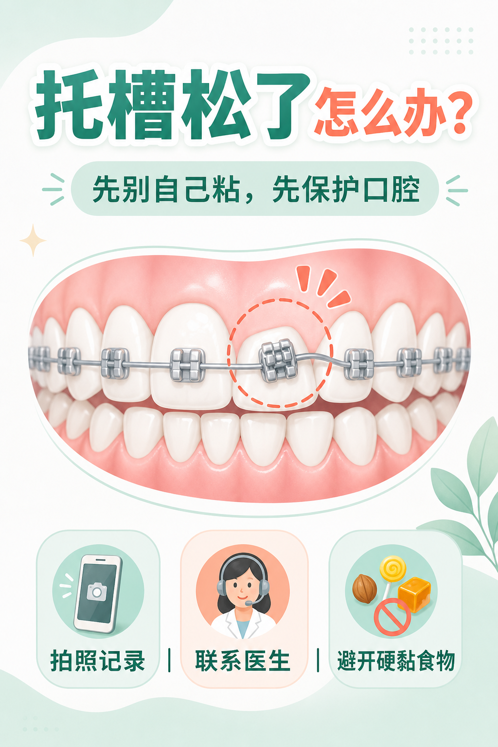 托槽松了怎么办?