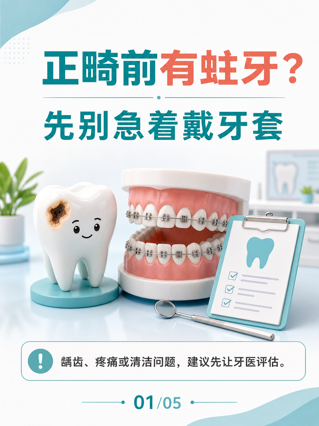 正畸前有蛀牙,要先处理吗?