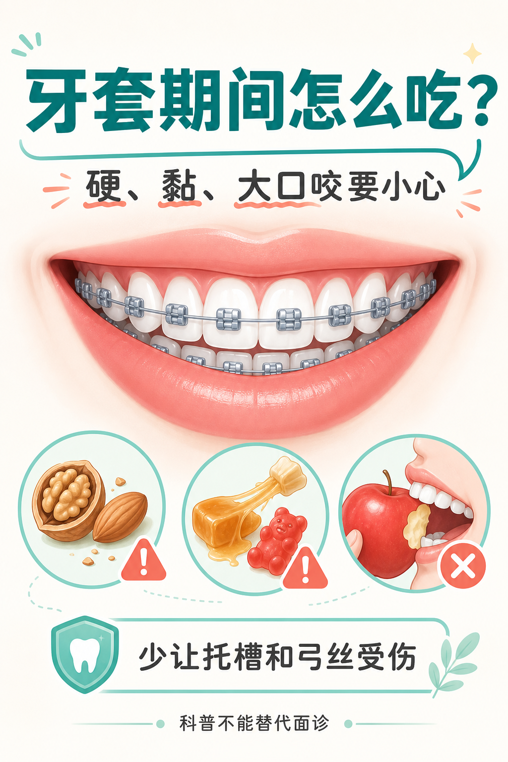 牙套期间怎么吃?